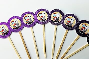 8 Baby Shower Jack Skellington Sally Cupcake Toppers Nightmare