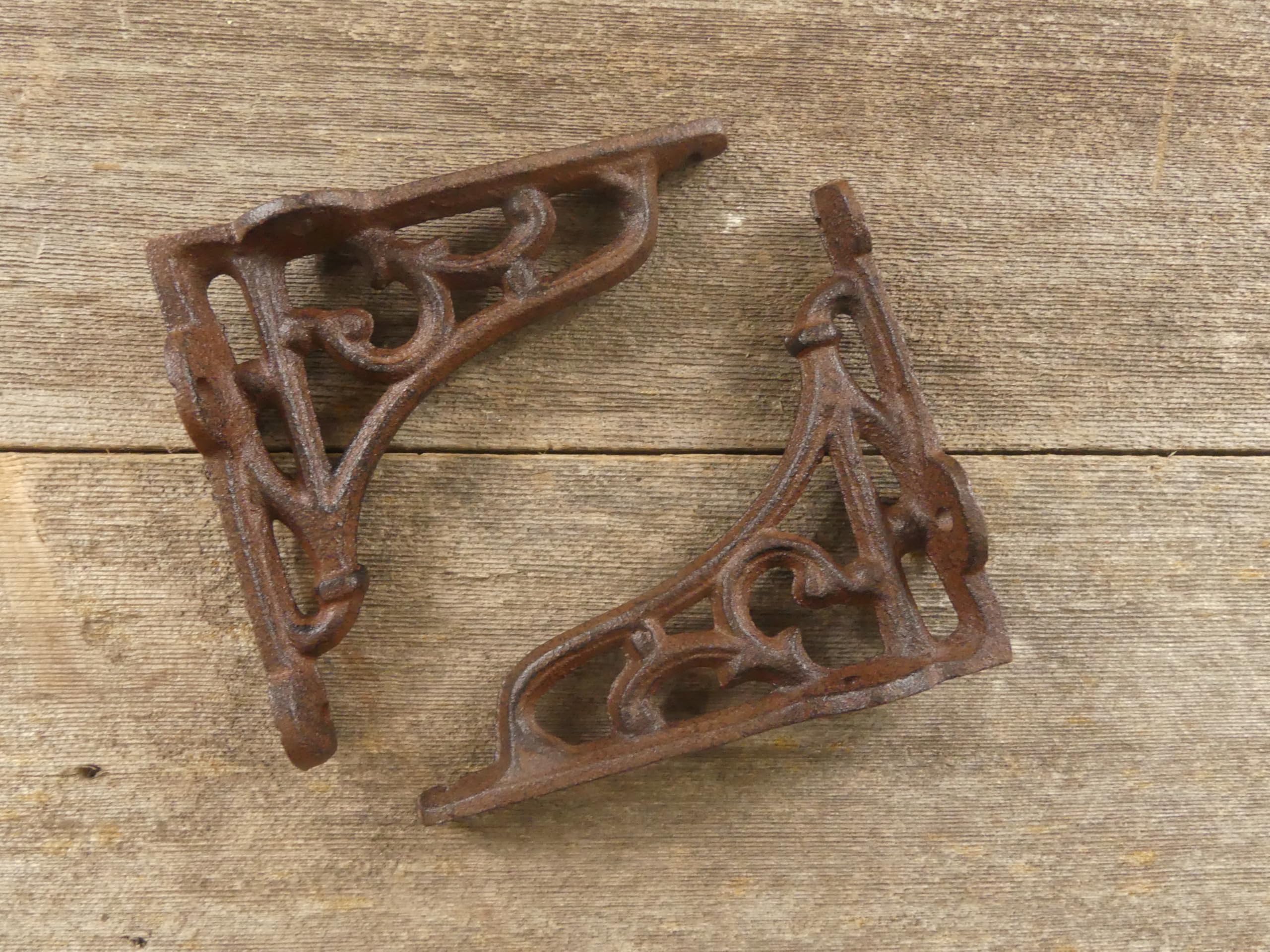 Photo 1 of 2 Antique Style Shelf Brace Wall Bracket Cast Iron Brackets Small 4 1/8" X 3 5/8