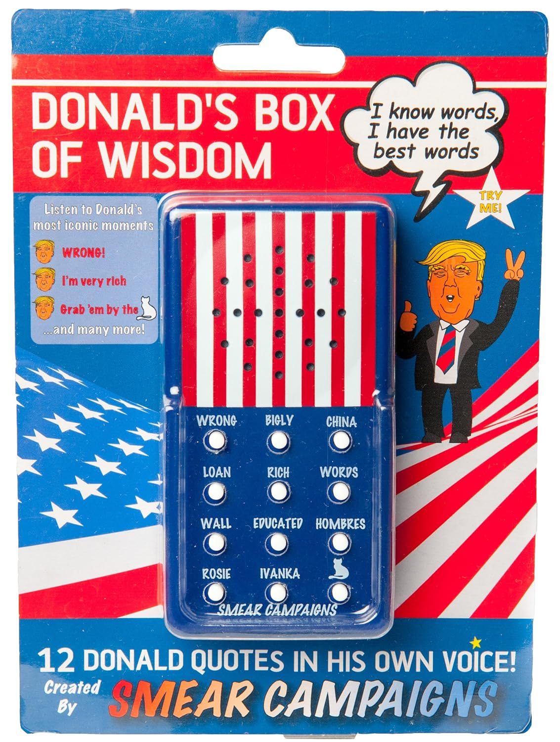 Buy Donald Trump S Box Of Wisdom By Smear Campaigns Plays 12 Donald Trump Quotes Donald Trump S Real Voice Talking You Ll Laugh Bigly Online At Low Prices In India Amazon In