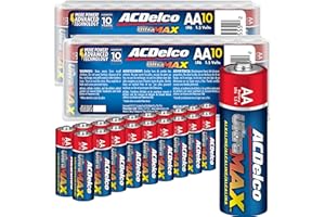ACDelco UltraMAX 20-Count Double AA Batteries, Alkaline Battery with Advanced Technology for Home and Office, 10-Year Shelf L