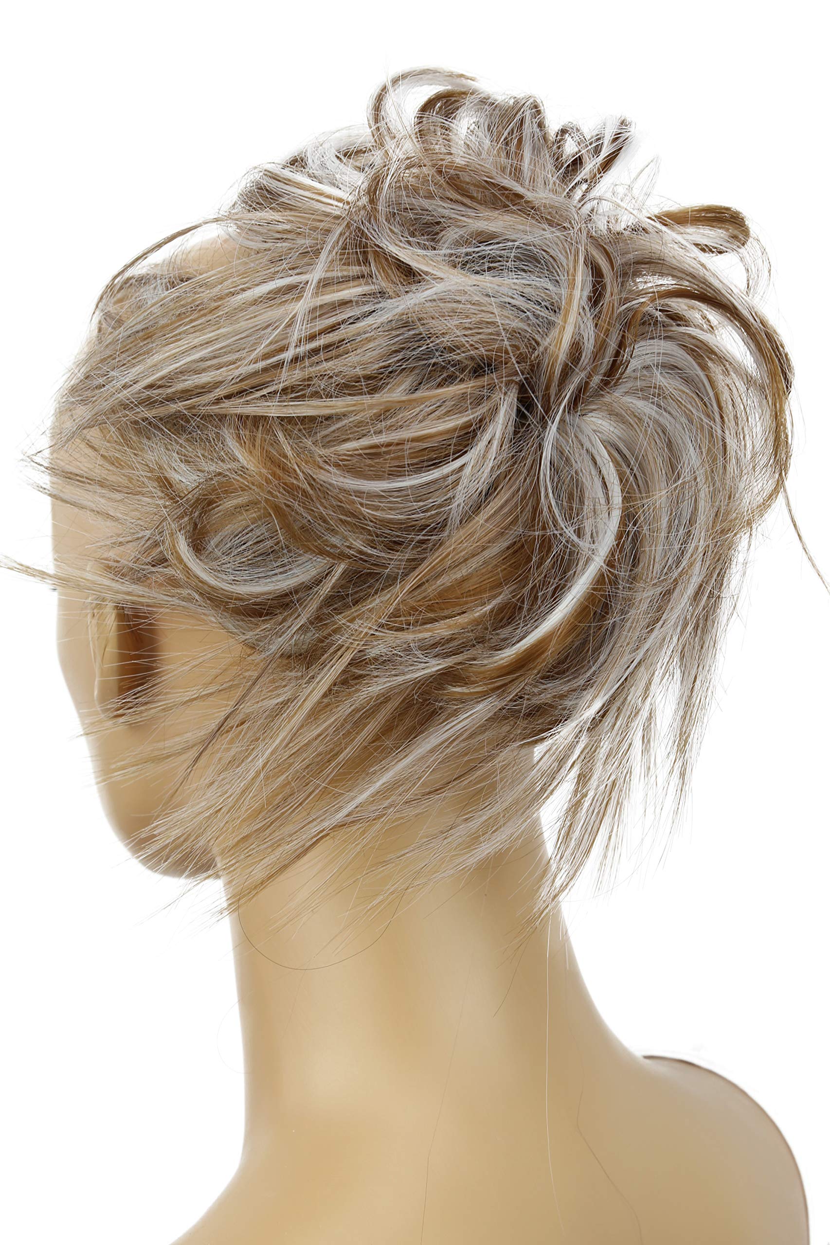 CAISHA XXL Jumbo Hairpiece Scrunchy Updo Bridal Hairstyle Messy Hair Tie Light Brown Gray Mix G27F