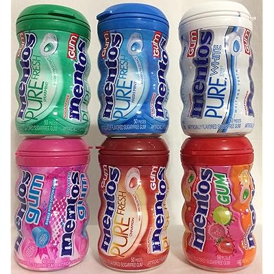 Buy Mentos Gum Collection Pack Of 6 Six Flavors Spearmint Bubble Fresh Cotton Candy Fresh Mint Cinnamon Sweet Mint Red Fruit Lime Online In Turkey B01myauegp