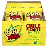CORN NUTS Chile Picante con Limon Corn Kernels, Adult Snacks, 1.7oz x18 | Kosher, Crunchy &amp; Salty Snacks, Individual Packs, Snack Box. Great for the Office, Lunch, Parties, On the Go
