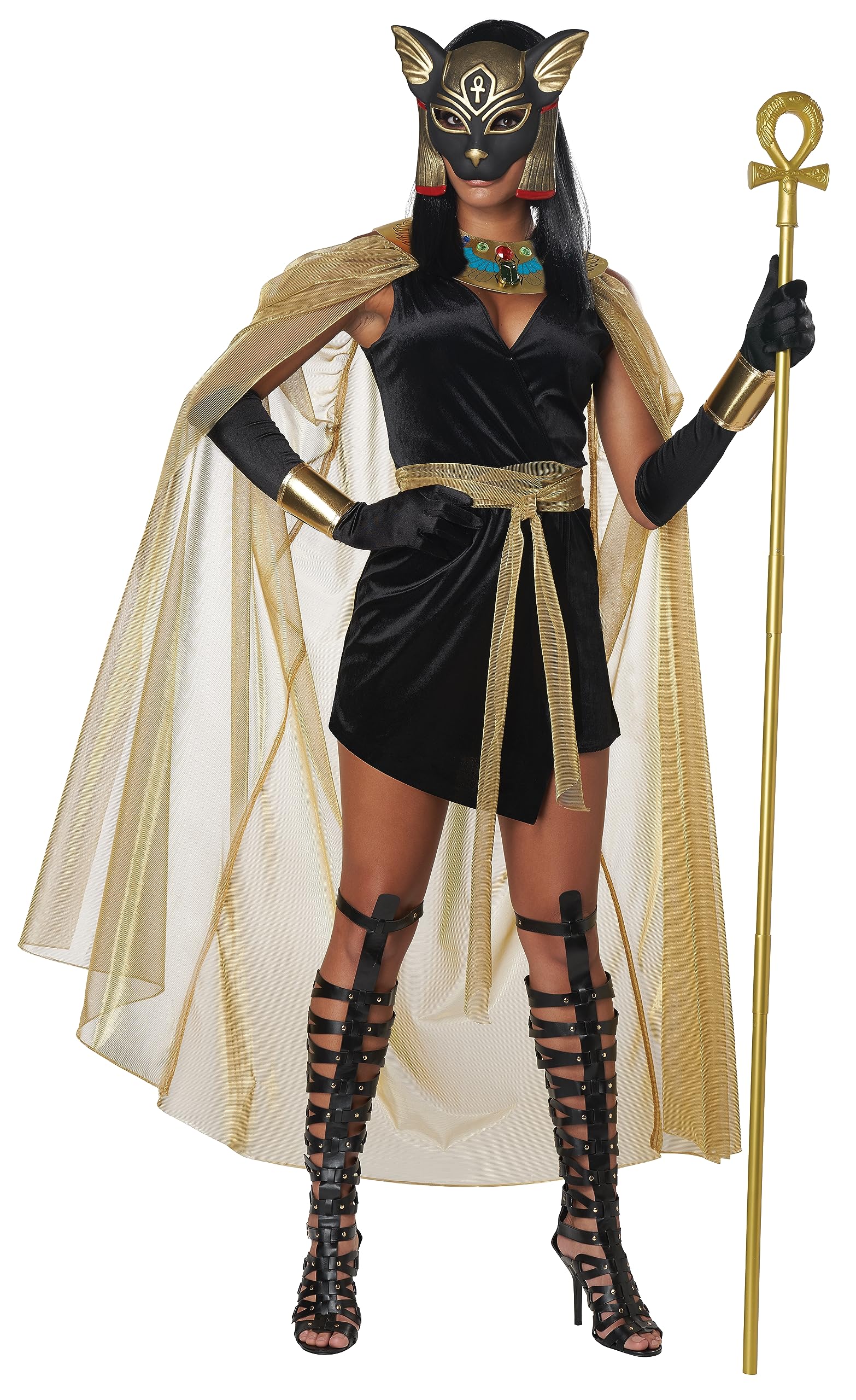 California Costumes 01450 Feline Goddess/Bastet Character Adult Sized Costumes, Solid, Black/Gold, Large