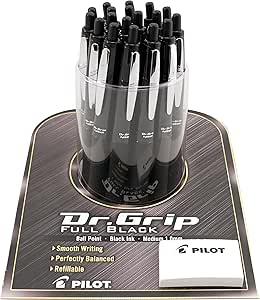 Amazon.com : PILOT Dr.Grip Full Black Comfort-grip Retractable ...