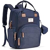 RUVALINO Diaper Bag Backpack, Multifunction Travel Back Pack Maternity Baby Changing Bags, Diaper Changing Totes, Waterproof and Stylish, Navy Blue