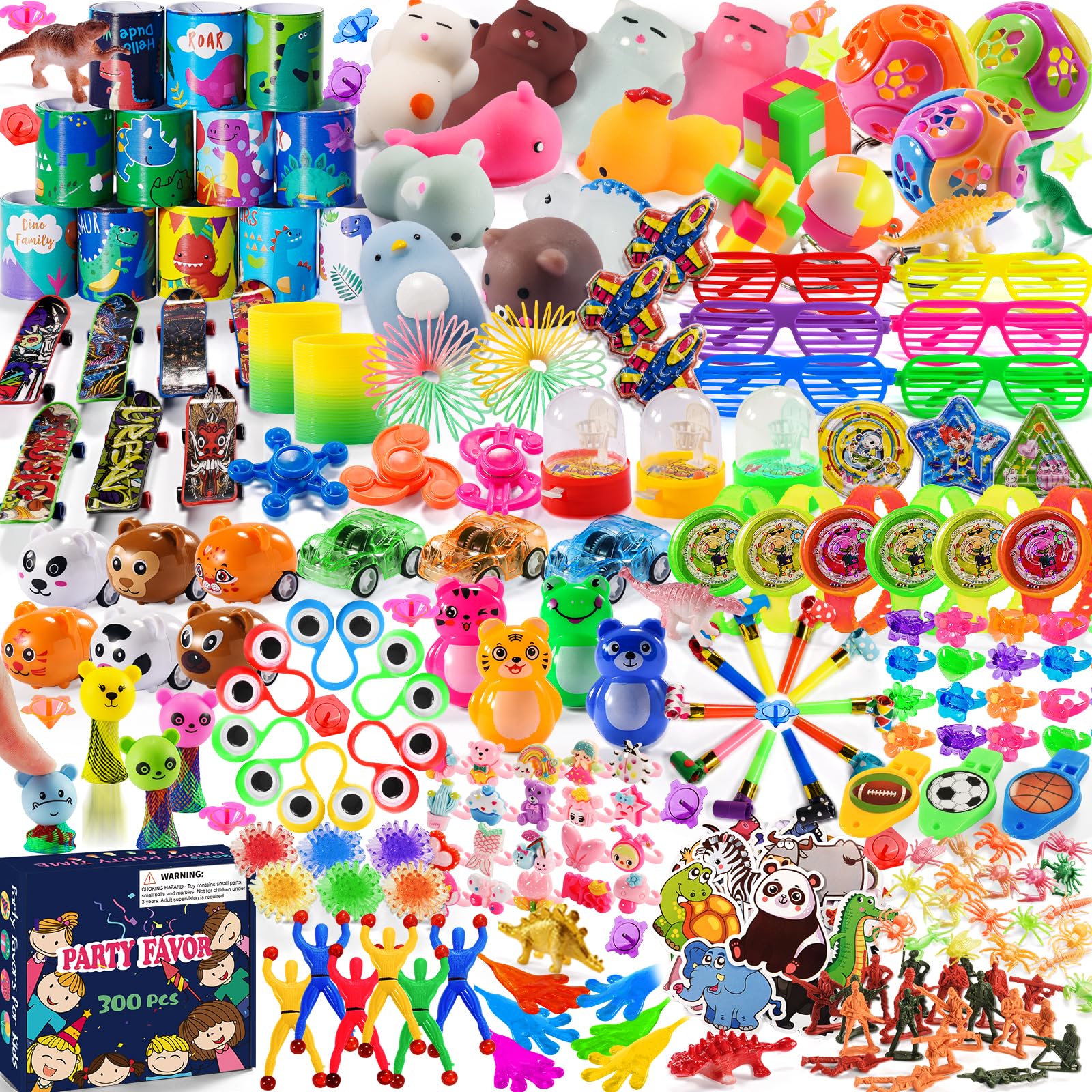 Photo 1 of 300 PCS Party Favor for Kids Goodie Bags Stuffers, Prize Box Toys for Kids Classroom Bulk, Small Fidget Toys Pinata Egg Fillers, Treasure Chest for Students Rewards, Carnival Prizes, Birthday Gifts