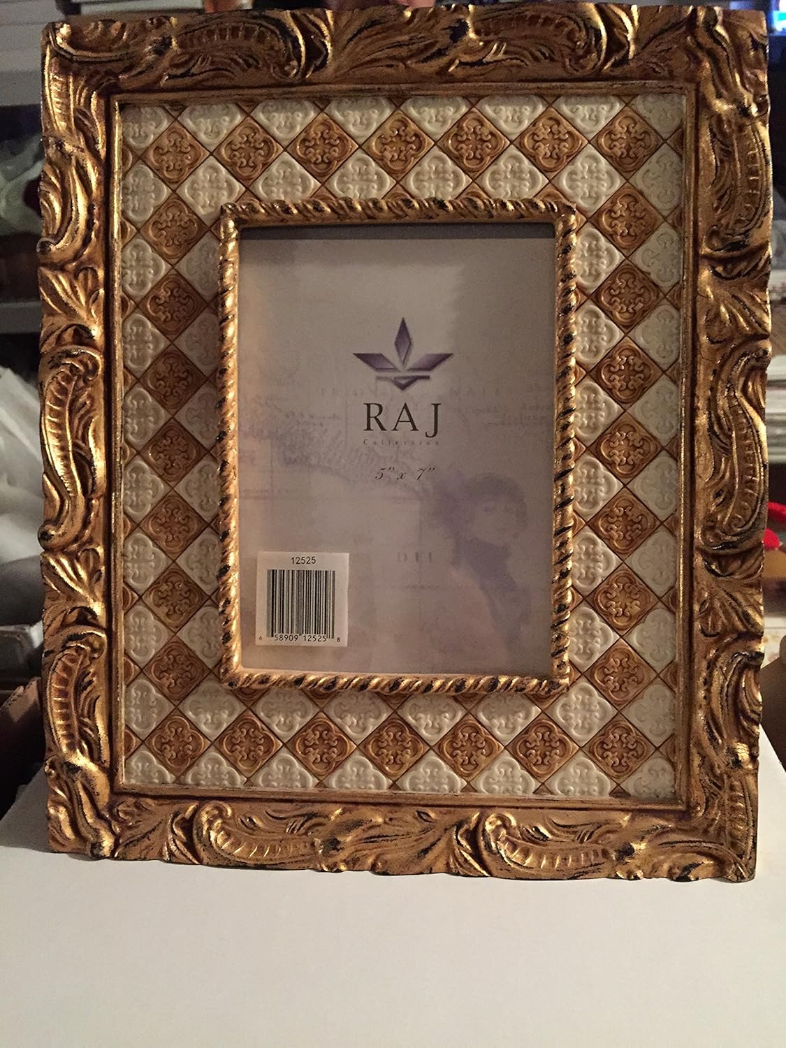 Raj Collection Ornate Picture Frame Size 5" X 7", Color Gold Amazon