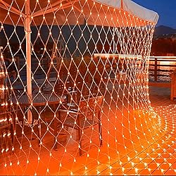 WATERGLIDE Outdoor Halloween Net Lights, 12FT x 5FT