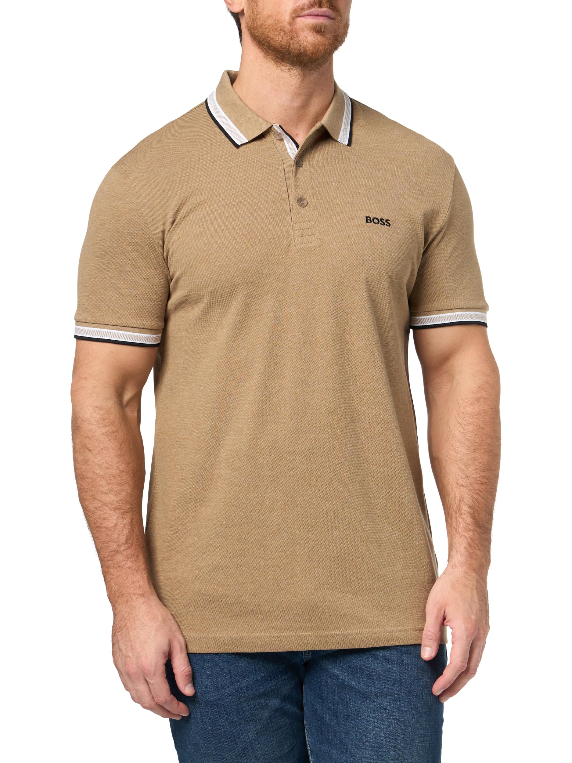 BOSS, Paddy Short Sleeve Polo Shirt, Turtledove, L Image