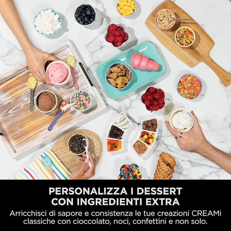 CREAMi Scoop & Swirl, Gelatiera 13 Programmi, 2 Vasetti, Argento