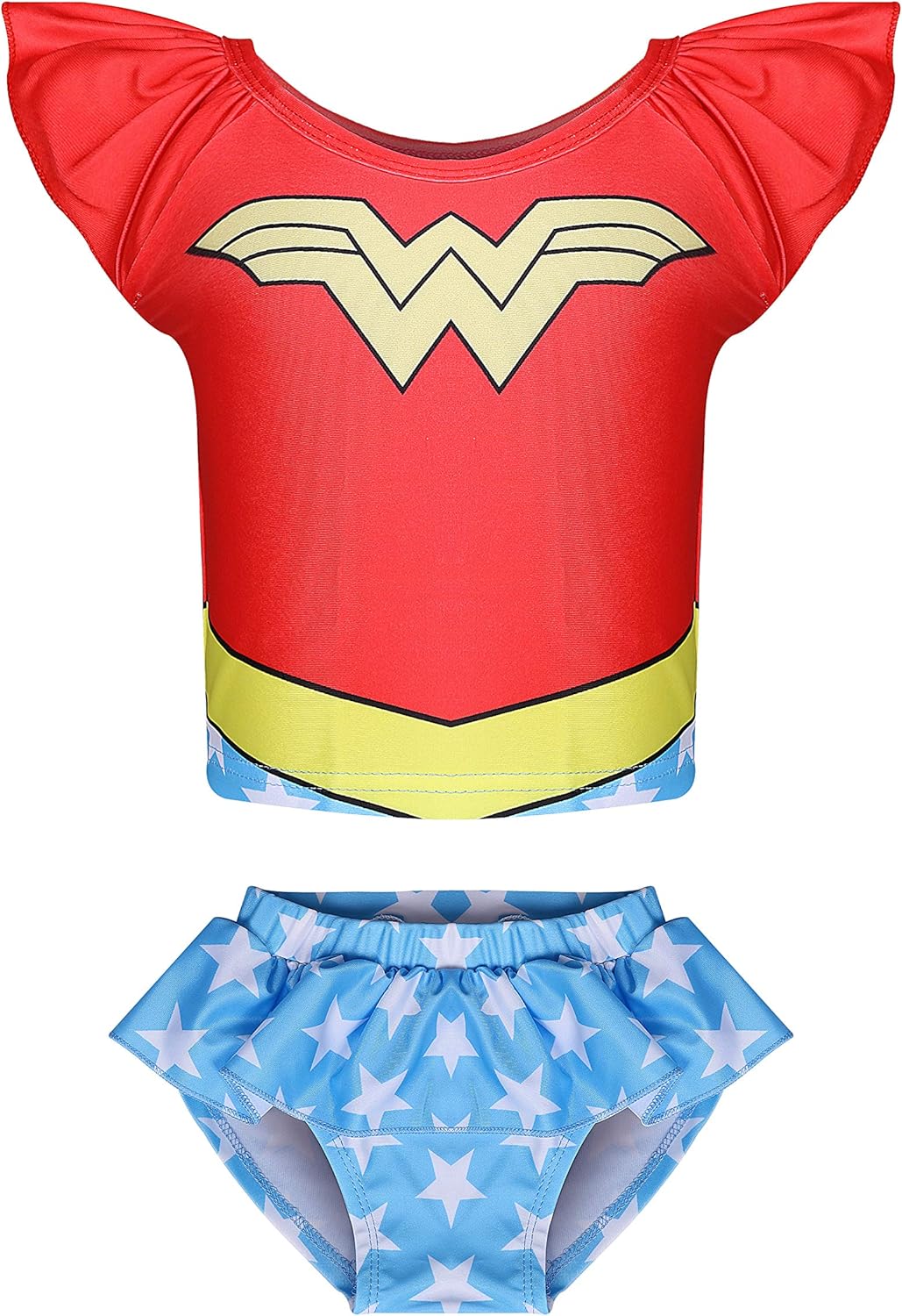 AmzKids Toddler Swimsuit Girls Wonder Lady Swimwear Kids Hero Bathing