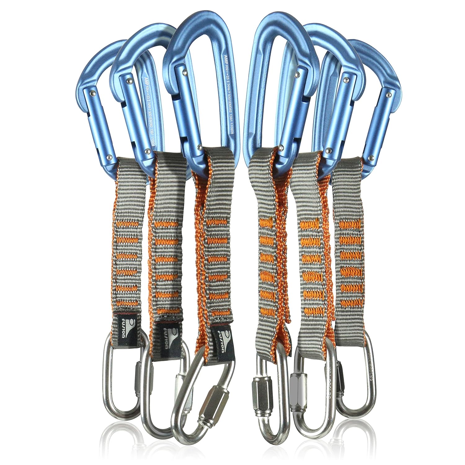 Fusion Climb 6Pack 11cm Quickdraw Set with 1/4 Stainless Steel Quick