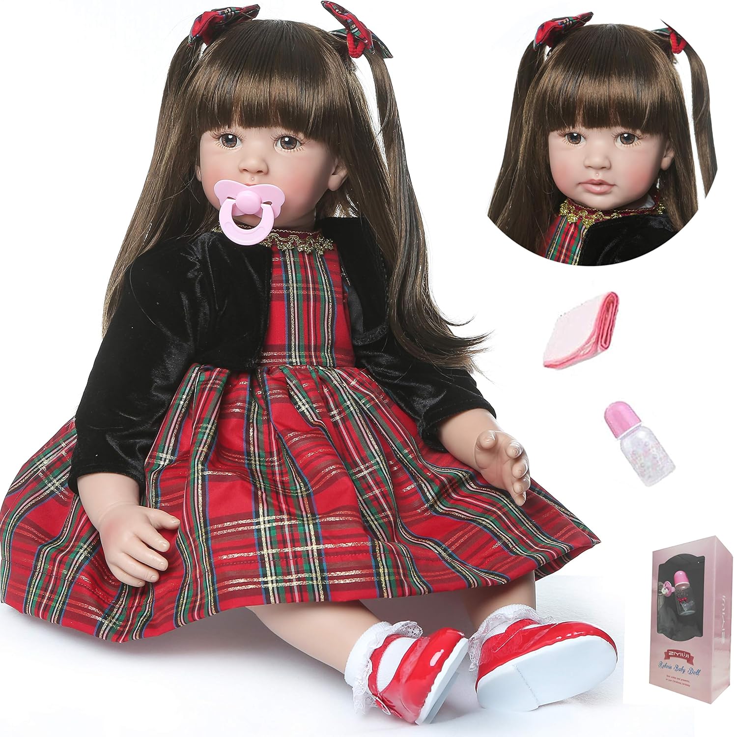 ZIYIUI Realistic Reborn Baby Dolls 24 Inch 60 Cm That Baby Looks Real Doll Soft Silicone Vinyl Reborn Girl Toddler Birthday Gift Toys