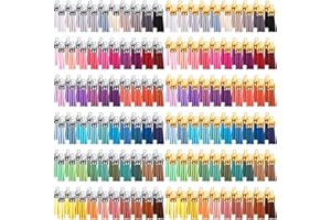 Duufin 240 Pieces Keychain Tassels Bulk Leather Tassel Pendants Colorful Tassel for Keychain, Craft and DIY Projects, 60 Colors (Gold and Silver Cap)