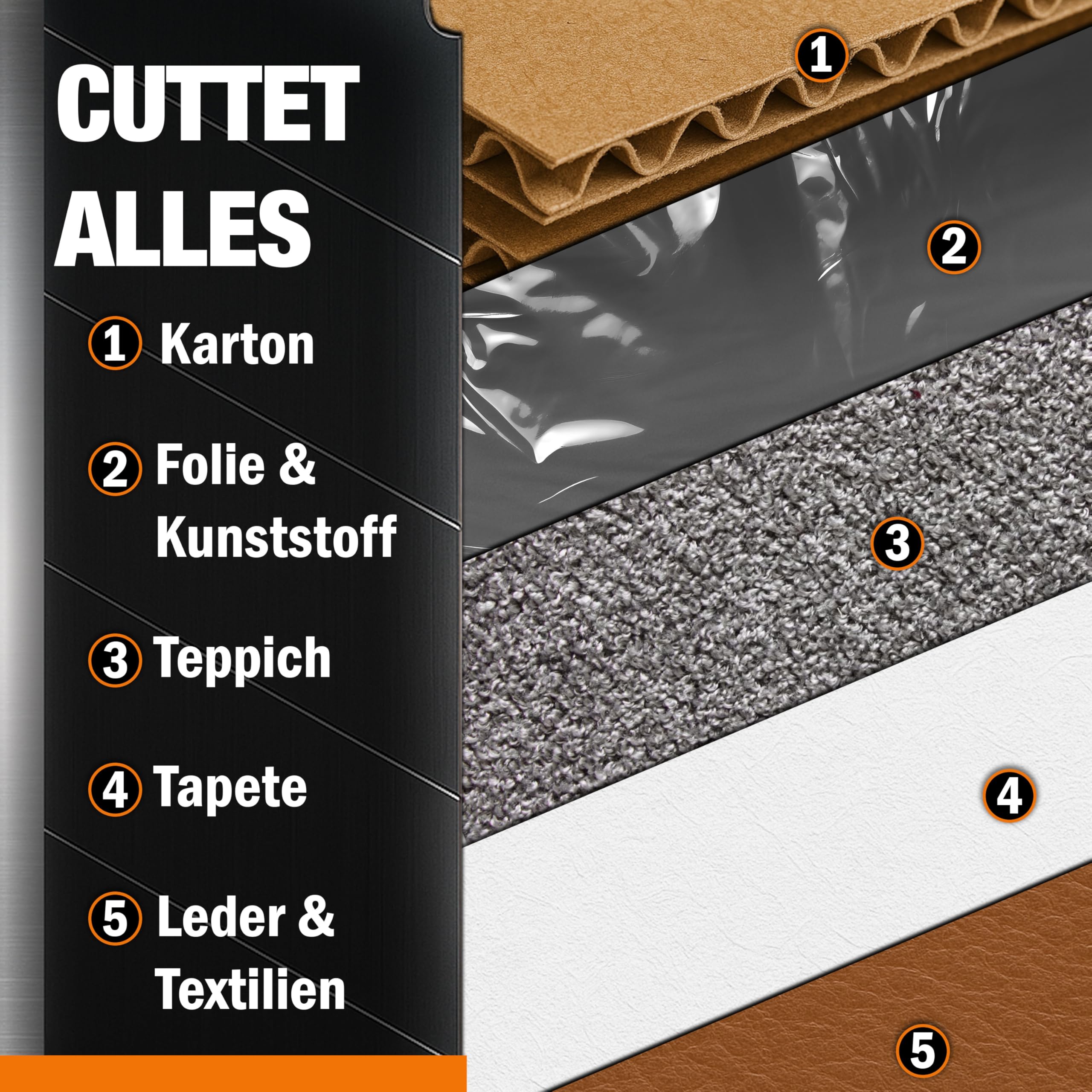 3x Profi Cuttermesser Set – Robuste Cutter Messer & Teppichmesser mit 10 SK5 Cuttermesser Klingen I Vielseitiges Handwerkzeug & Präzisions Utility Knife für Handwerker & Heimwerker ToolTopia 5