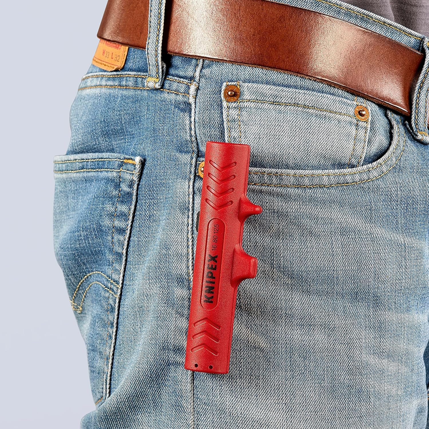 KNIPEX Universal-Abmantelungswerkzeug, 125 mm, für Rundkabel 8,0-13,0 mm (z.B. NYM-Kabel 3x1,5 mm²-5x2,5 mm²), Abisolierwerkzeug, 16 80 125 SB 5