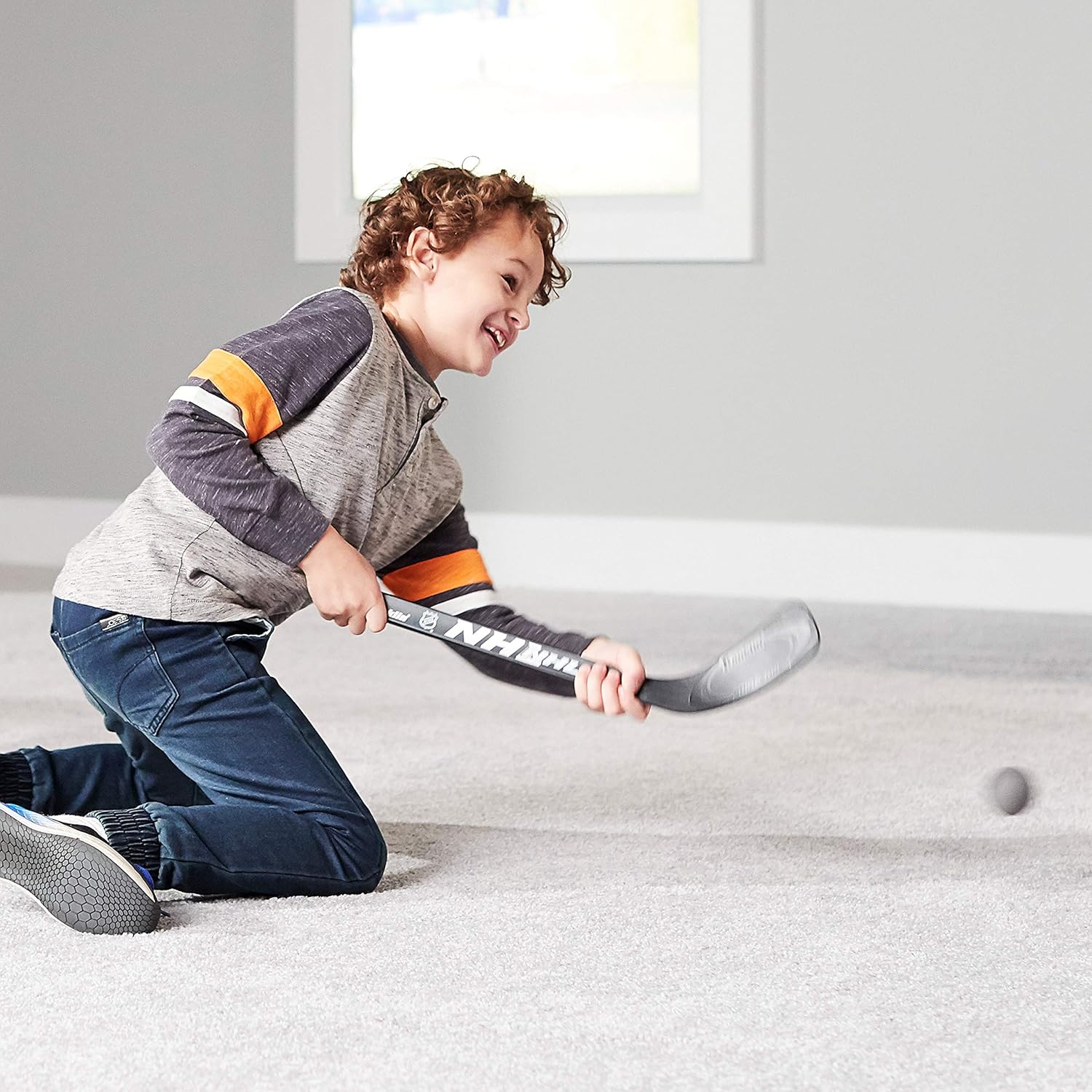 Franklin Sports Mini Hockey Stick and Ball Set - Play Knee Hockey Anytime - Kids Knee Hockey Set - Includes 2 Mini Sticks and 2 Foam Balls - NHL : Hockey Goals : Sports & Outdoors