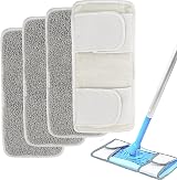 Zeltauto Reusable Mop Pads for Flash Speed Mop 4 Pack Microfiber Grey