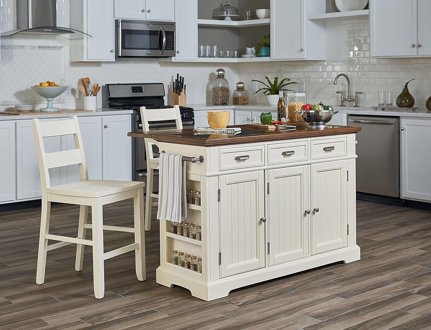 Best Country Kitchen Cart With Drop Leaf