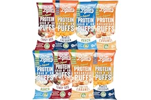 BETTER THAN GOOD FOODS Better Than Good 8 Packs Keto, Gluten-Free Protein Puffs - Paleo, Low Sugar, Low Calorie, Diabetic Friendly Snacks | Veggie Infused Protein Breakfast Puffs (Savory Puffs)