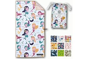 ECCOSOPHY Microfiber Kids Beach Towels & Pouch 60"x30" for Girls & Boys - Quick Dry Pool Towels - Sand Free Beach Blanket for Travel - Camping - Vacation - Toallas Playas