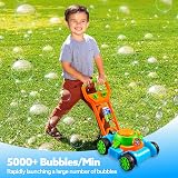 Sloosh Bubble Lawn Mower Toy Blue – 4oz + 24x12ml Bubble Solutions, Battery view 4