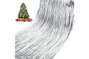HTZNHXT 5000 Strands Christmas Tinsel Icicles, 18 in Shiny Vintage Tinsel for Christmas Tree Decoration, Lametta Tinsel Strands Bulk for Decor Birthday & Wedding
