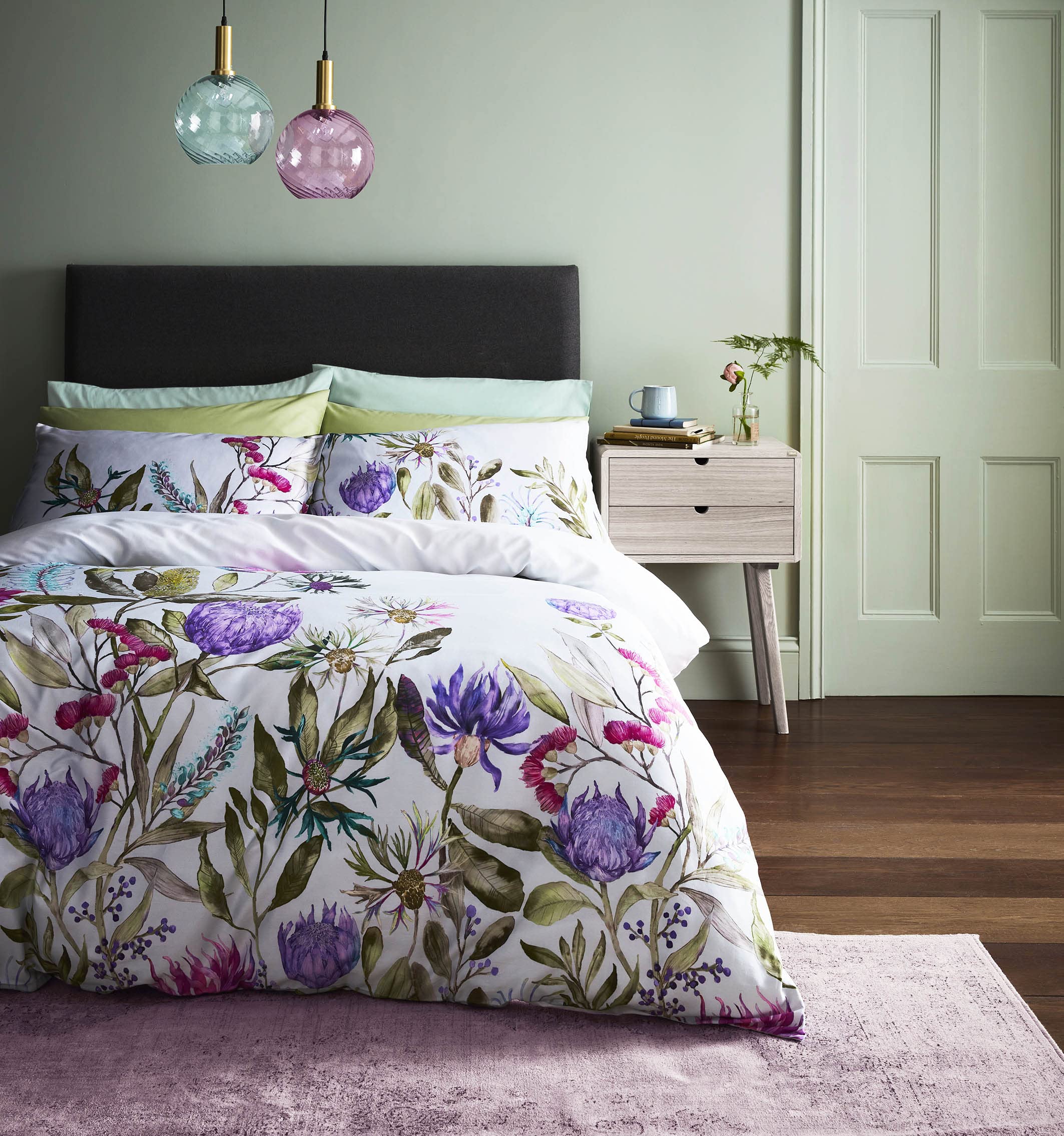 Voyage Maison Fortazela Duvet Cover Set 100 Percent Cotton Sateen (Single Duvet Cover Set 137cm x 200cm), Violet