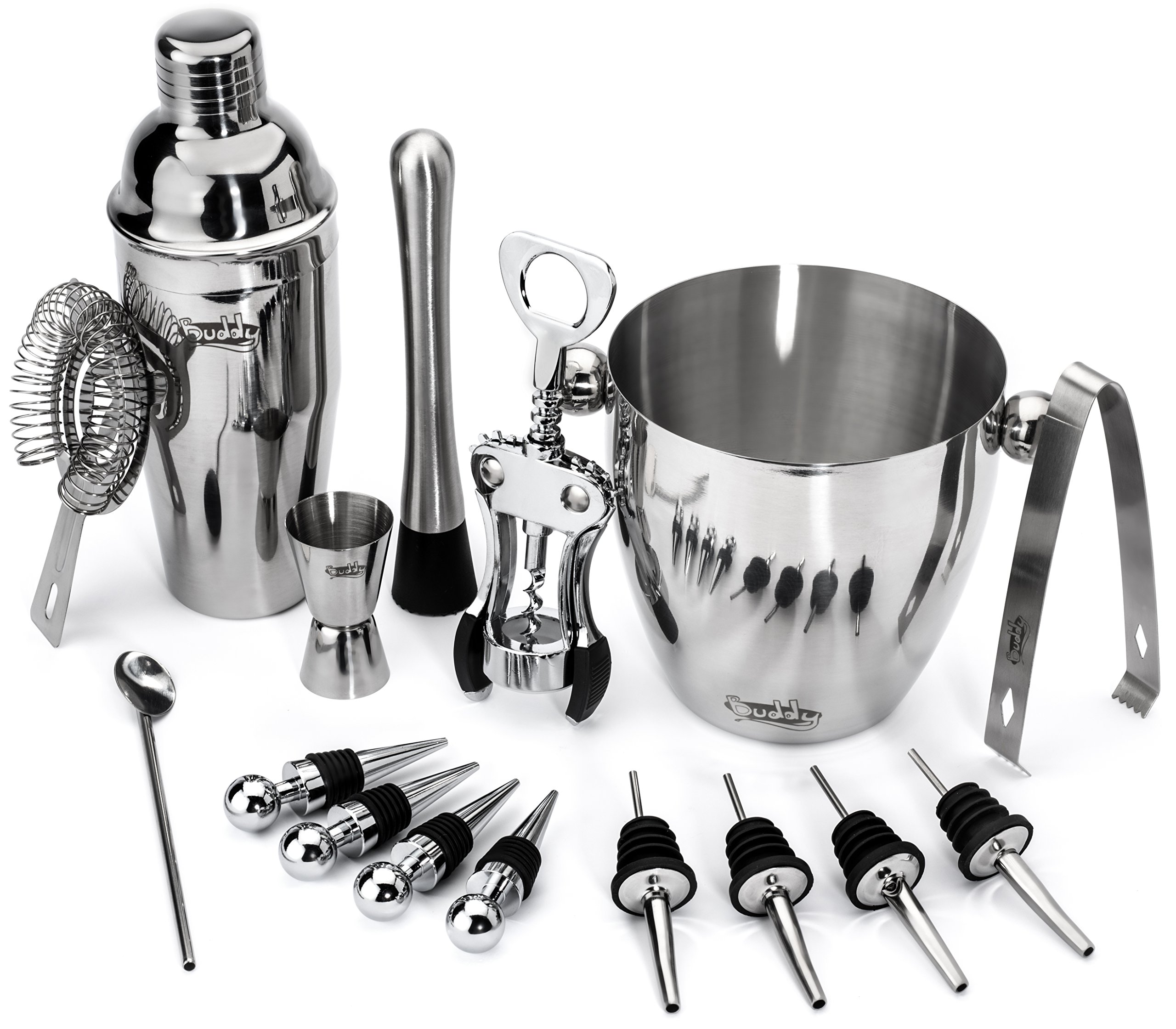Buddy 16Piece Wine and Cocktail Mixing Bar SetBartender Kit w