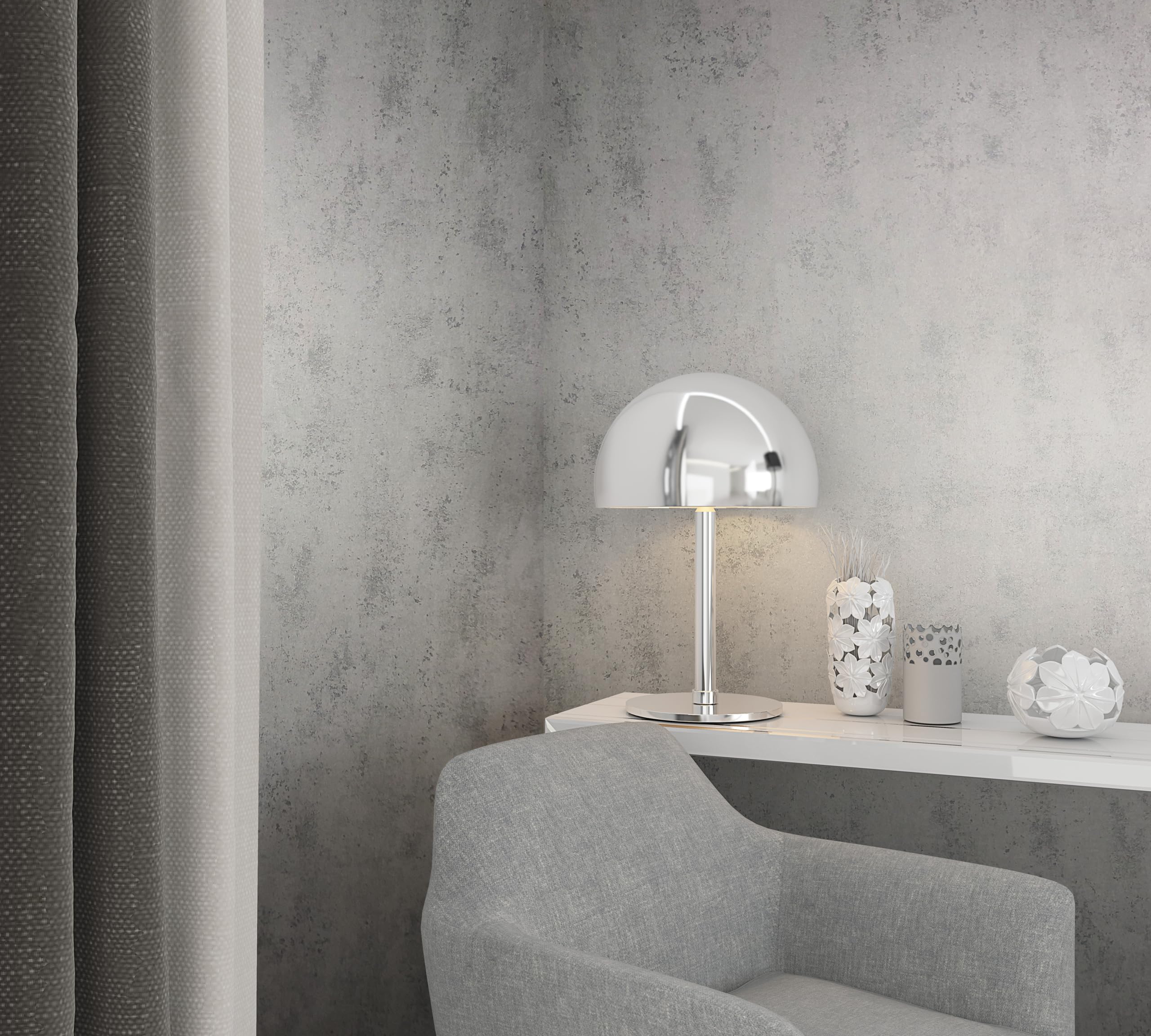 marburg Insulation Wallpaper Concrete Look White Grey Insulation Effect Heat Reflective Energy Saving Non-Woven Wallpaper 10.05 x 0.53 m Made in Germany