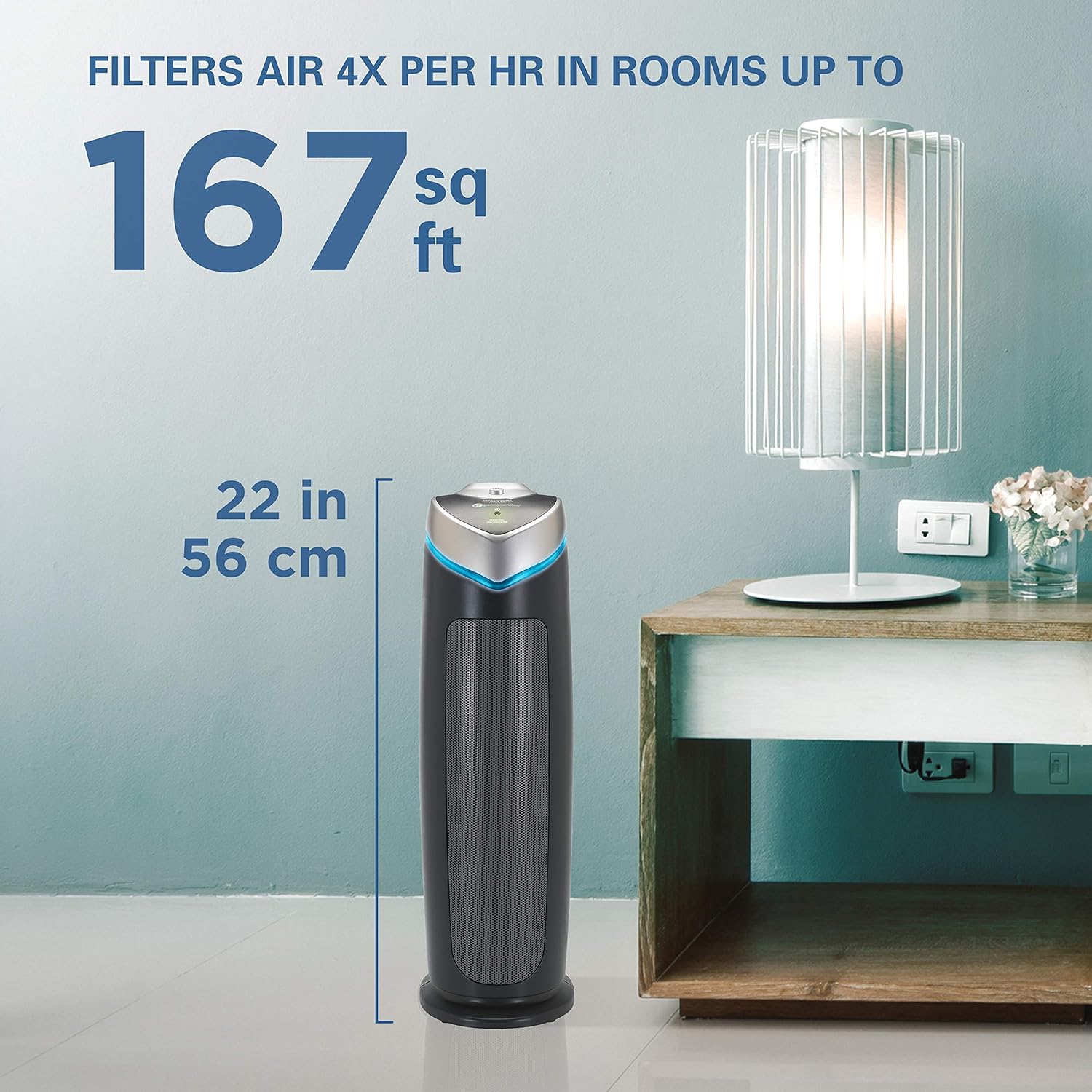Germ Guardian True HEPA Filter Air Purifier with UV Light Sanitizer, Eliminates Germs, Filters Allergies, Pollen, Smoke, Dust Pet Dander, Mold Odors, Quiet 22 inch 4-in-1 Air Purifier for Home AC4825E: Health & Personal Care