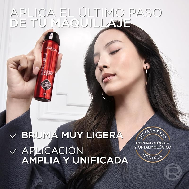 L'Oréal Paris Infaillible Spray Fijador de Maquillaje 3 Segundos, 150ml