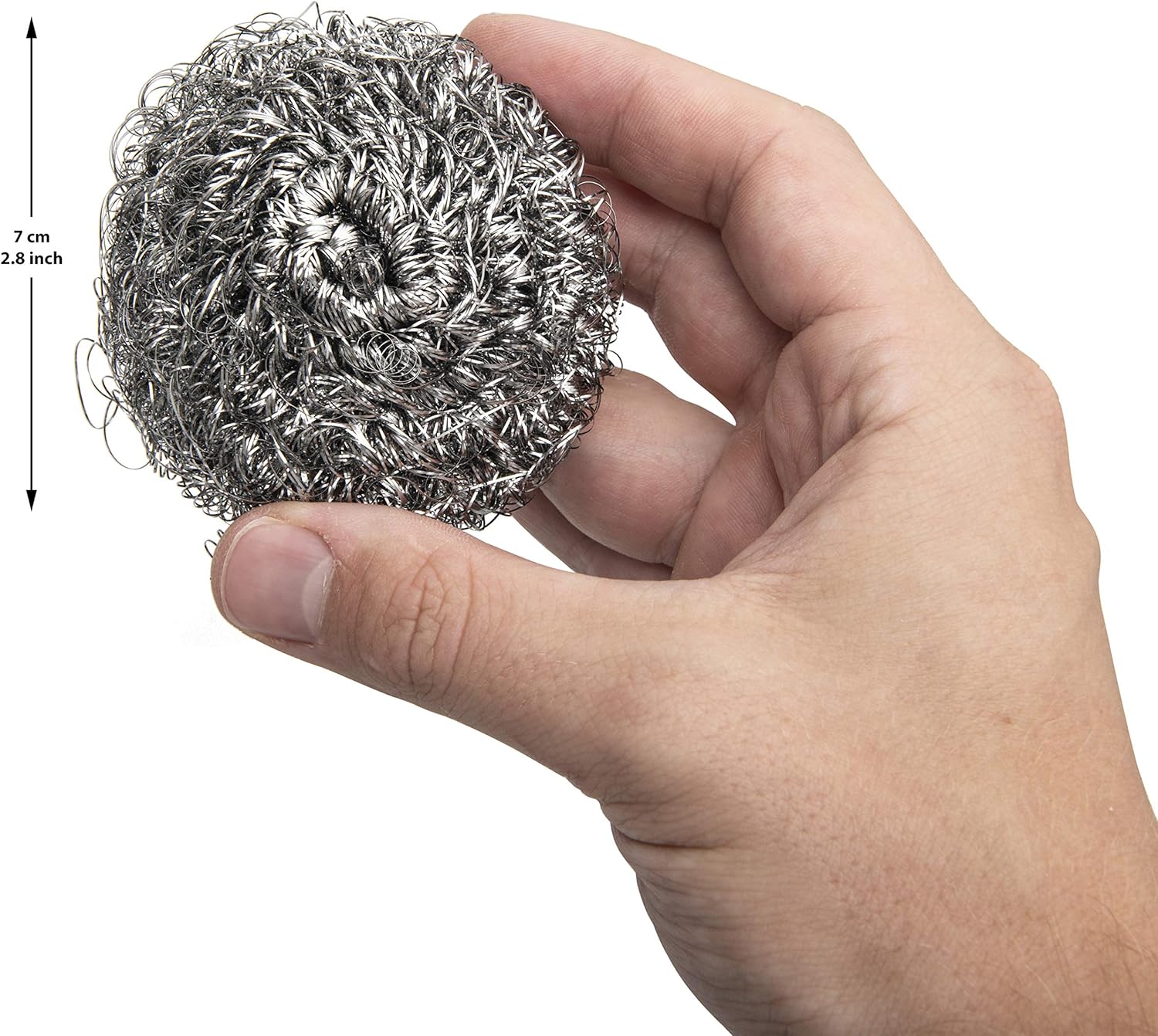 SILVERIO Cast Iron Skillet Cleaner - Heavy Duty Stainless Steel 7” x 7” Chainmail Scrubber - Cleans Pre-Seasoned Pots, Pans, Dutch Ovens, Griddles - Complete with 2 Scouring Sponges: Health & Personal Care