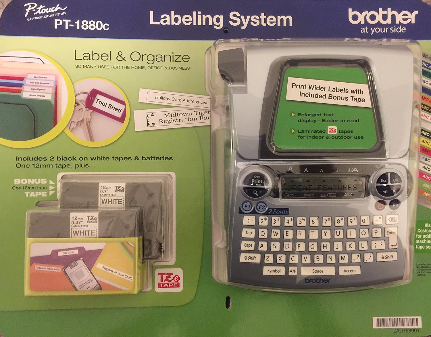 Brother Labeling System PT1880C P-Touch Label Maker : Printer Labels : Office Products