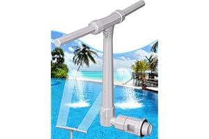 SHAPON Pool Fountain for Above and Inground Pools, Adjustable Waterfall Pool Sprinkler with Dual Spray and 2 Adapter, Swimming Pool Water Temperatures Cooler Accessories, Grey
