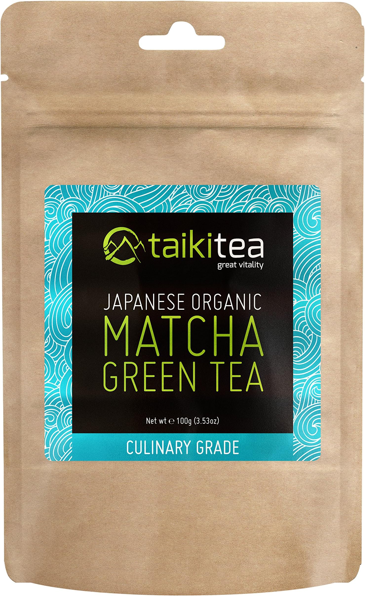 Taiki Tea Culinary Grade | 100% Organic Matcha Green Tea Powder 100g Packet | Uji Region