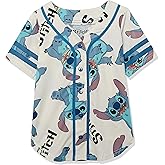 Disney Girls Disney's Girls Lilo & Stitch All Over Print Baseball Jersey Mesh Button Down Shirt