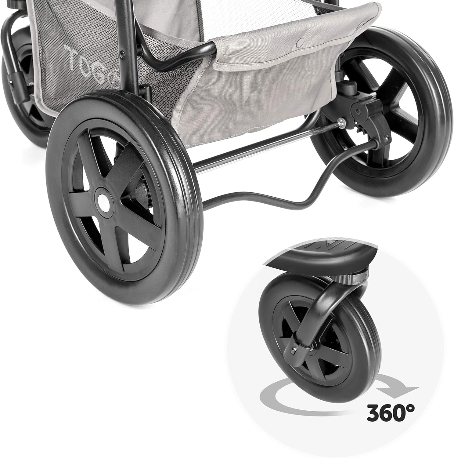 Hauck TOGfit Pet Roadster - Luxury Pet Stroller for Puppy, Senior Dog or Cat | Easy Foldable Three Wheels Travel Pet Jogger max. Loading 70 lb, Mattress Included - Gray : Pet Supplies