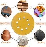 STE BRUAM 100pcs 125mm Sanding Discs 400 Grit 8 Hole Hook Loop 5 Inch view 5