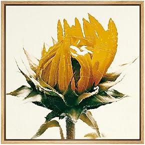 SIGNWIN Framed Canvas Wall Art Bright Yellow Sunflower...