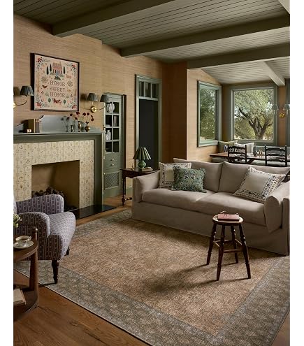 Amazon.com: Loloi Rifle Paper Co Edinburgh Sand/Green 18