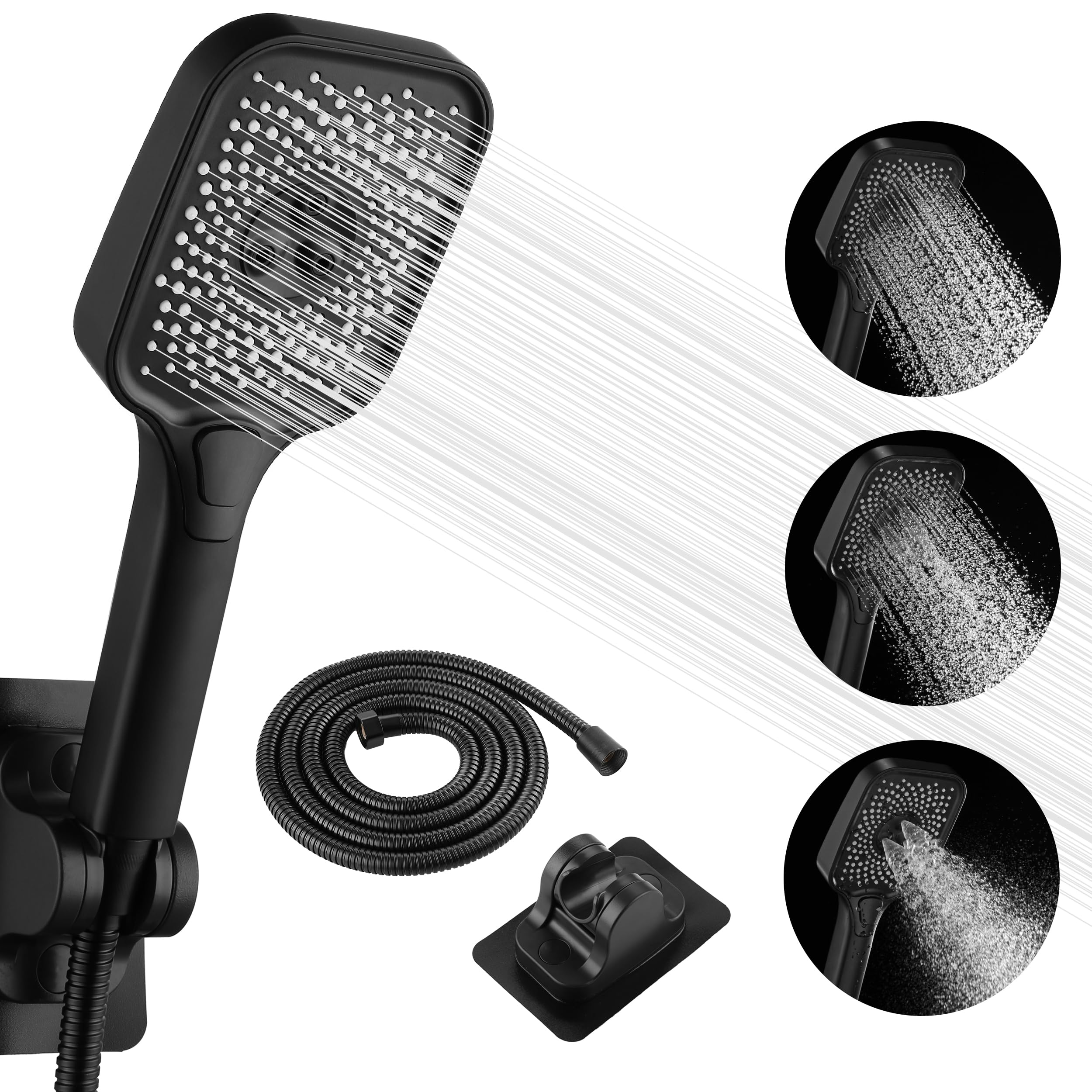 Mua Shower Head with Handheld 4 Spray Settings High Pressure Square