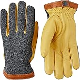 Hestra Men’s Deerskin Wool Tricot Gloves, Leather & Wool Gloves with Merino Wool Lining for Everyday Wear in Cold Weather