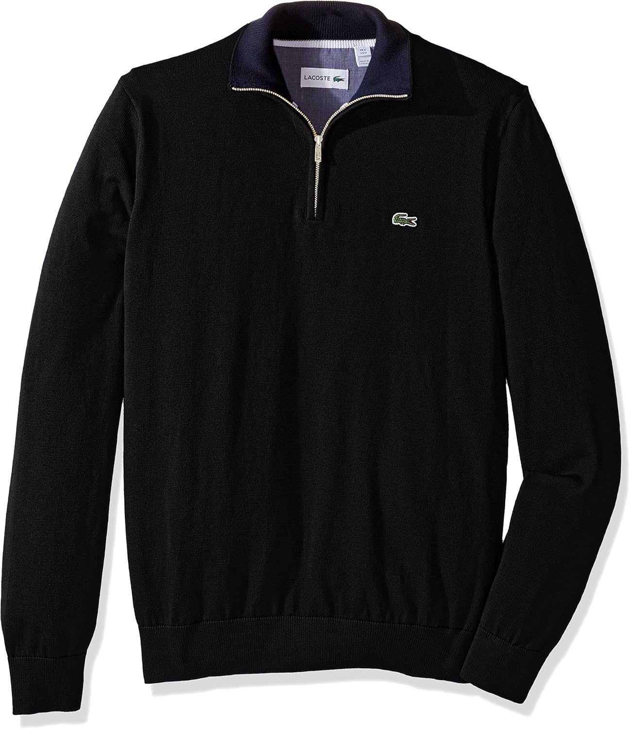 Lacoste Men's 1/4 Zip Jersey Sweater, AH0354-51, Black, XX-Large at Amazon Menâs Clothing store
