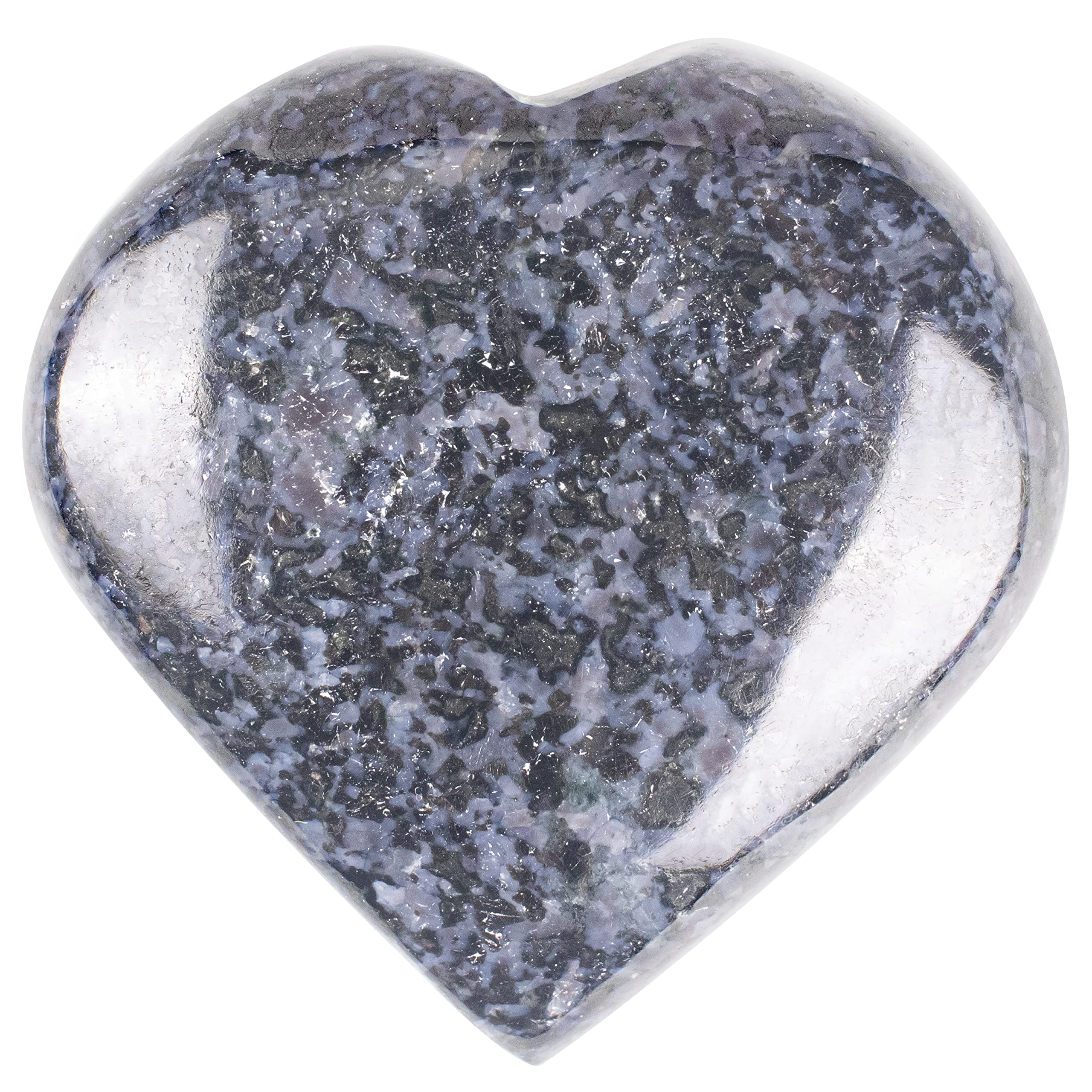 Crocon® 50mm Indigo Gabbro Heart Stone Big Heart Shape Puff Stones Set 450+ Carats Pocket Crystal Healing Tumble Collection Palm Worry Stone Good Luck Charm Meditation Gift Craft Home Decor — image 1