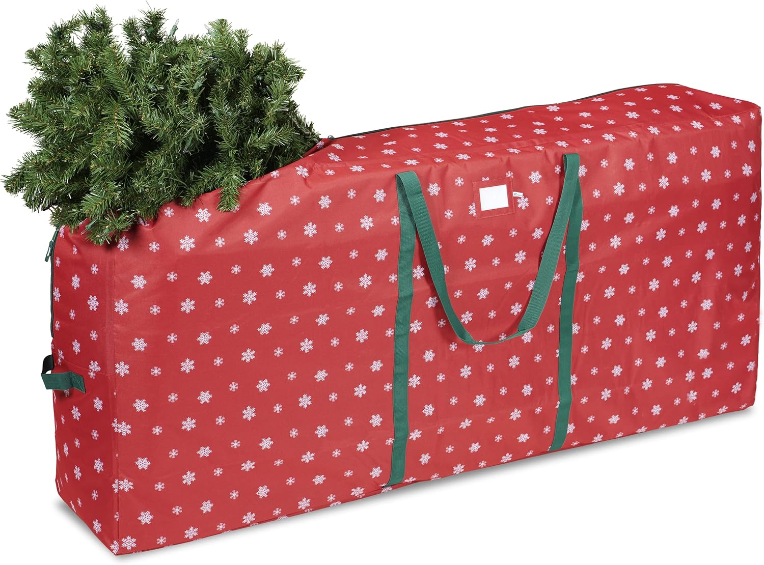 Holiday Décor Storage - ZOBER Christmas Tree Storage Bag - Extra Large, 65x15x30 Inch Tree Bags w/Zipper and Handle - Holds up to 9 Foot Trees - Perfect for Holiday and Xmas Decor Organization - Red Snowflake Pattern
