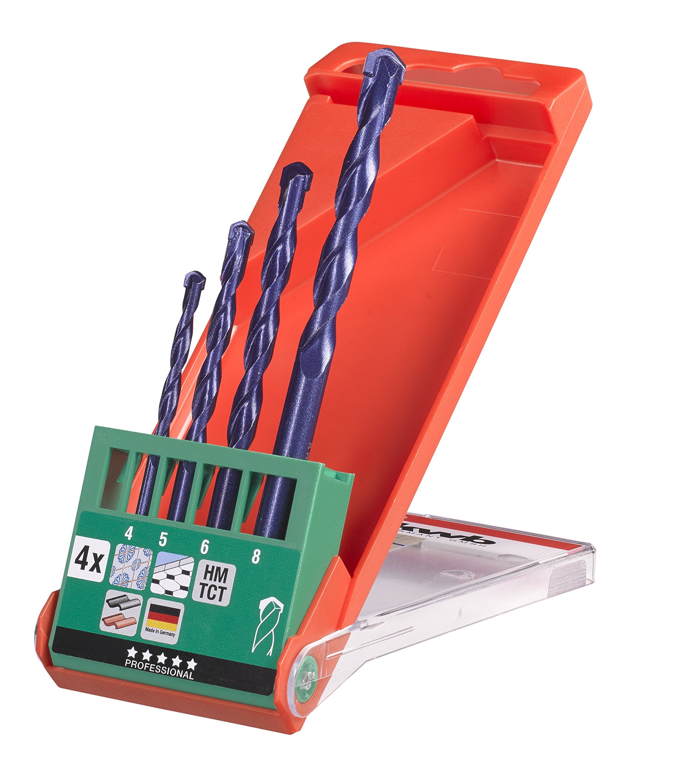 kwb 0513-00 Set of Porcelain Stoneware Drills, 4, 5, 6, 8 mm — image 1