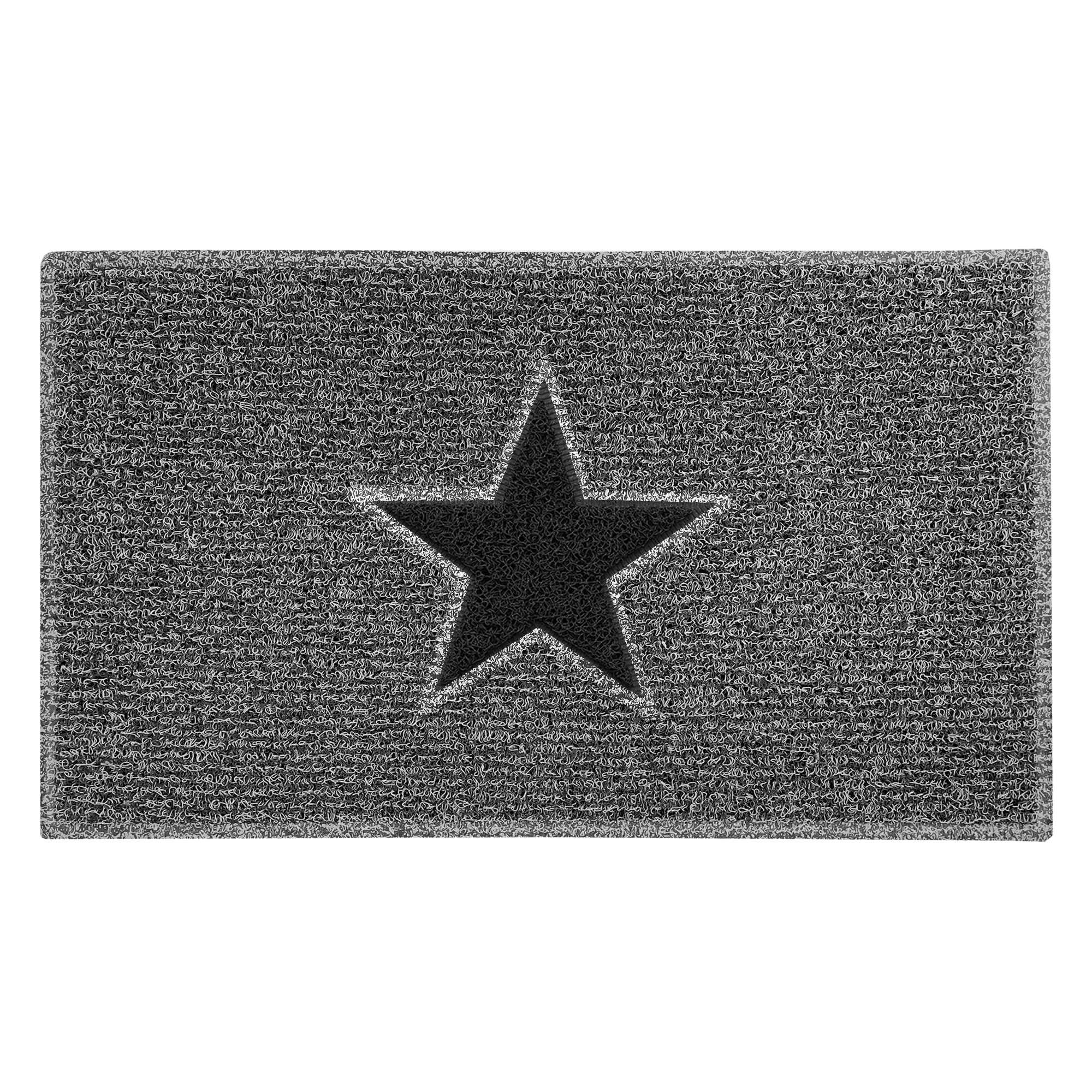 Nicoman STAR Door Mat｜Entrance Barrier Dirt-Trapper Floor Mat｜Patio Garden Conservatory Doormat｜Indoor Outdoor Matt｜Charcoal with Black Star, 75x44cm (29.5x17.3inches)