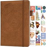 Legend Vintage Travel Journal – Traveling Diary & Photo Album for Men, Women & Family with Bucket List – Vacation Essentials (Brown)